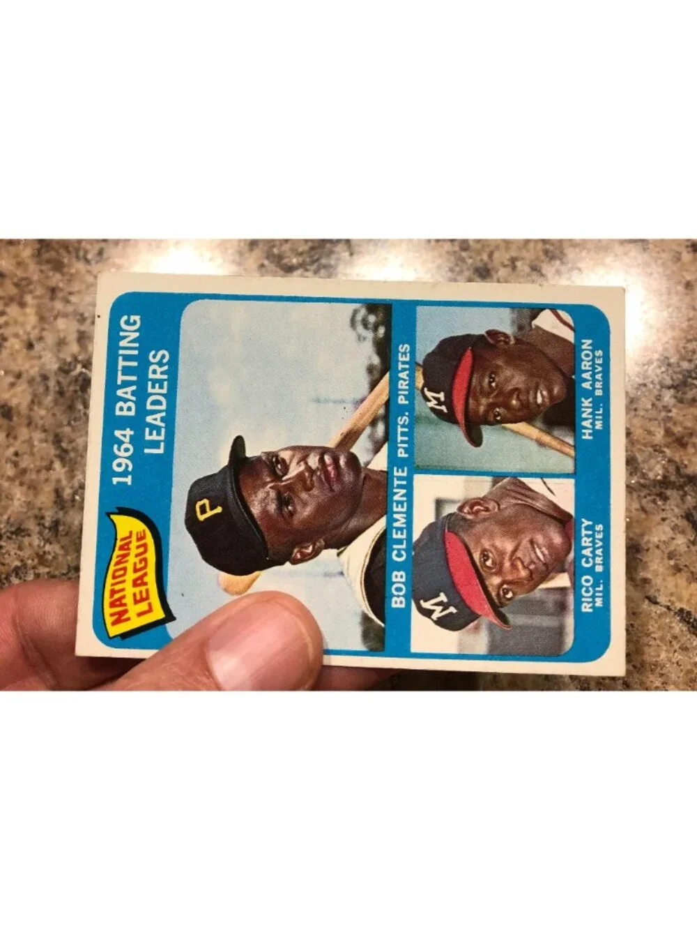 1964 Topps Batting Leaders #2 Bob Clemente Hank Aaron Rico Carty - Picture 6 of 6
